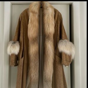 Leather and fur coat size M